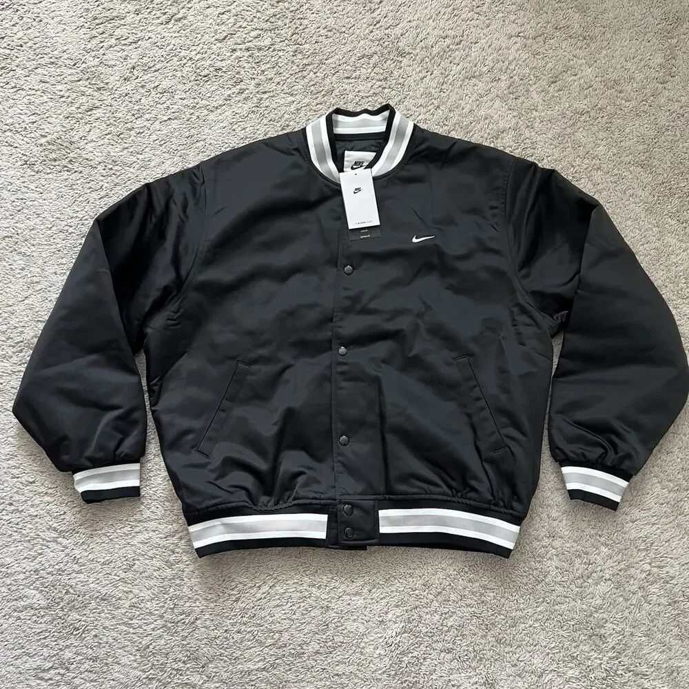 Nike Therma-Fit Authentic Dugout Jacket Black Satin DX0658-010 Men's XL NWT - Picture 4 of 8